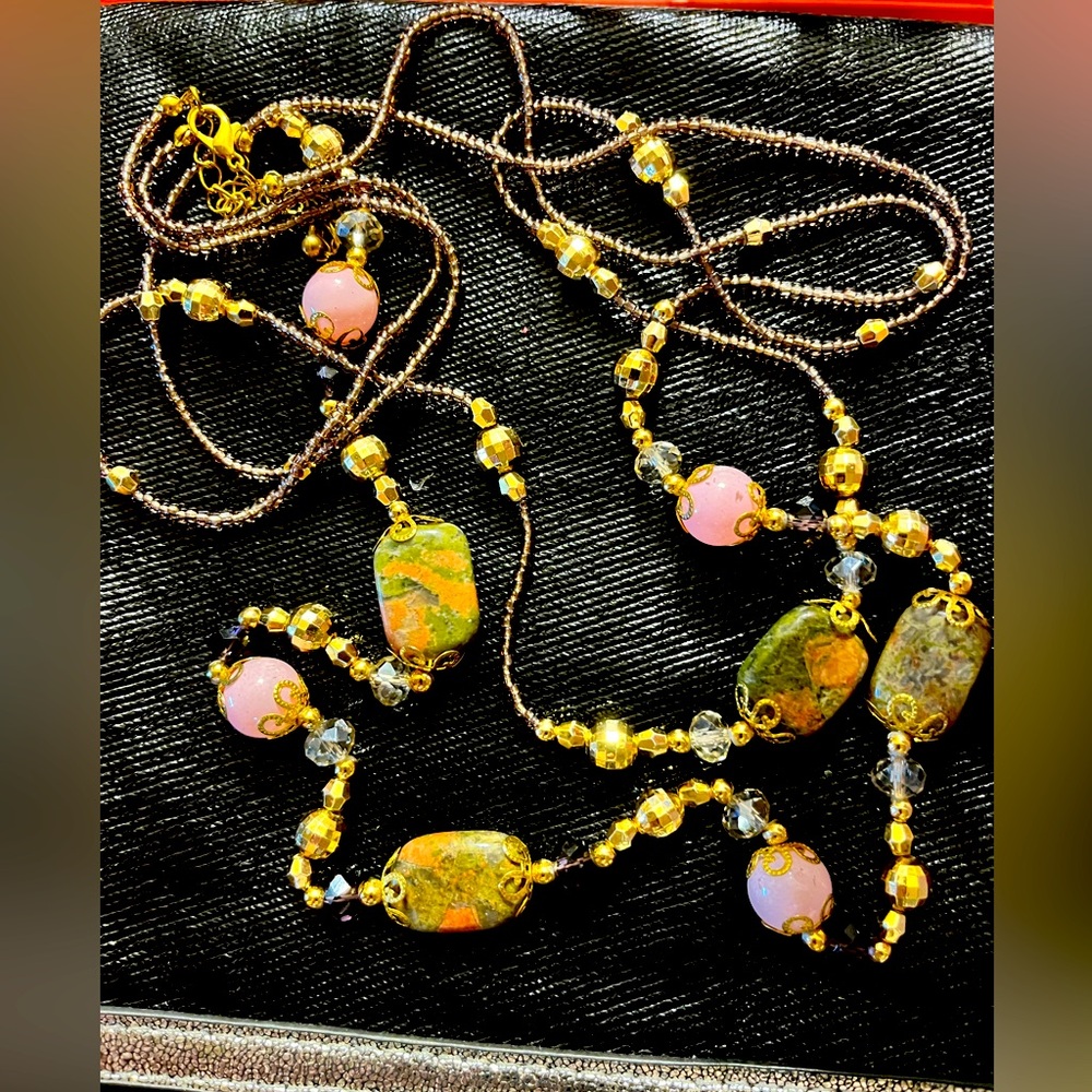 Stone and Glass Bead Necklace